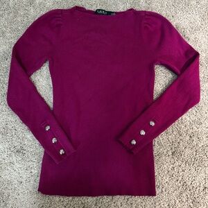 Lauren Ralph Lauren Magenta Long Sleeve Top